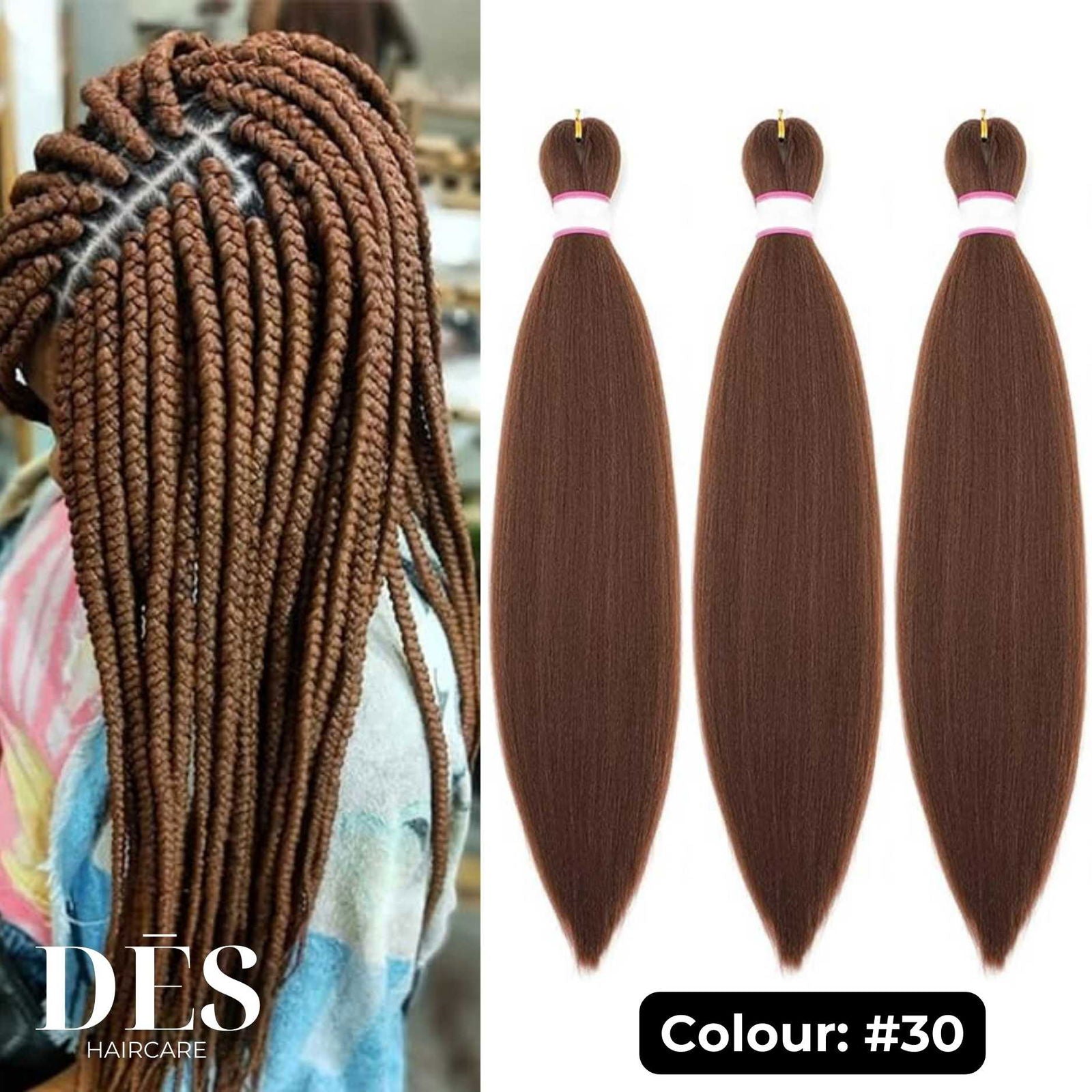 Pre-Stretched Braiding Hair Bundle (3-Pack) - DES Hair Care